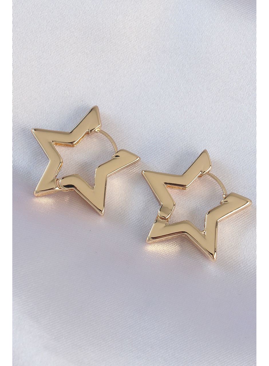Pirinç Gold Renk Yıldız Küpe