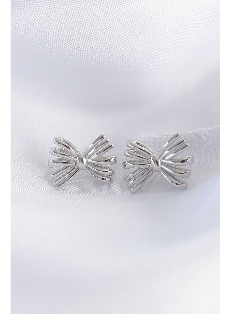 Pirinç Gümüş Renk Fiyonk Küpe