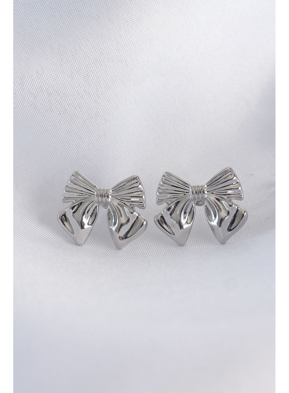 Pirinç Gümüş Renk Fiyonk Küpe