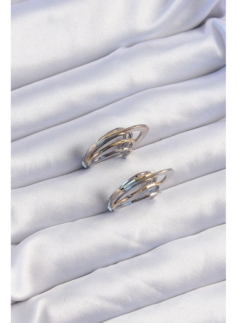 Pirinç Gold Gümüş Renkli Düz Plaka Halka Küpe