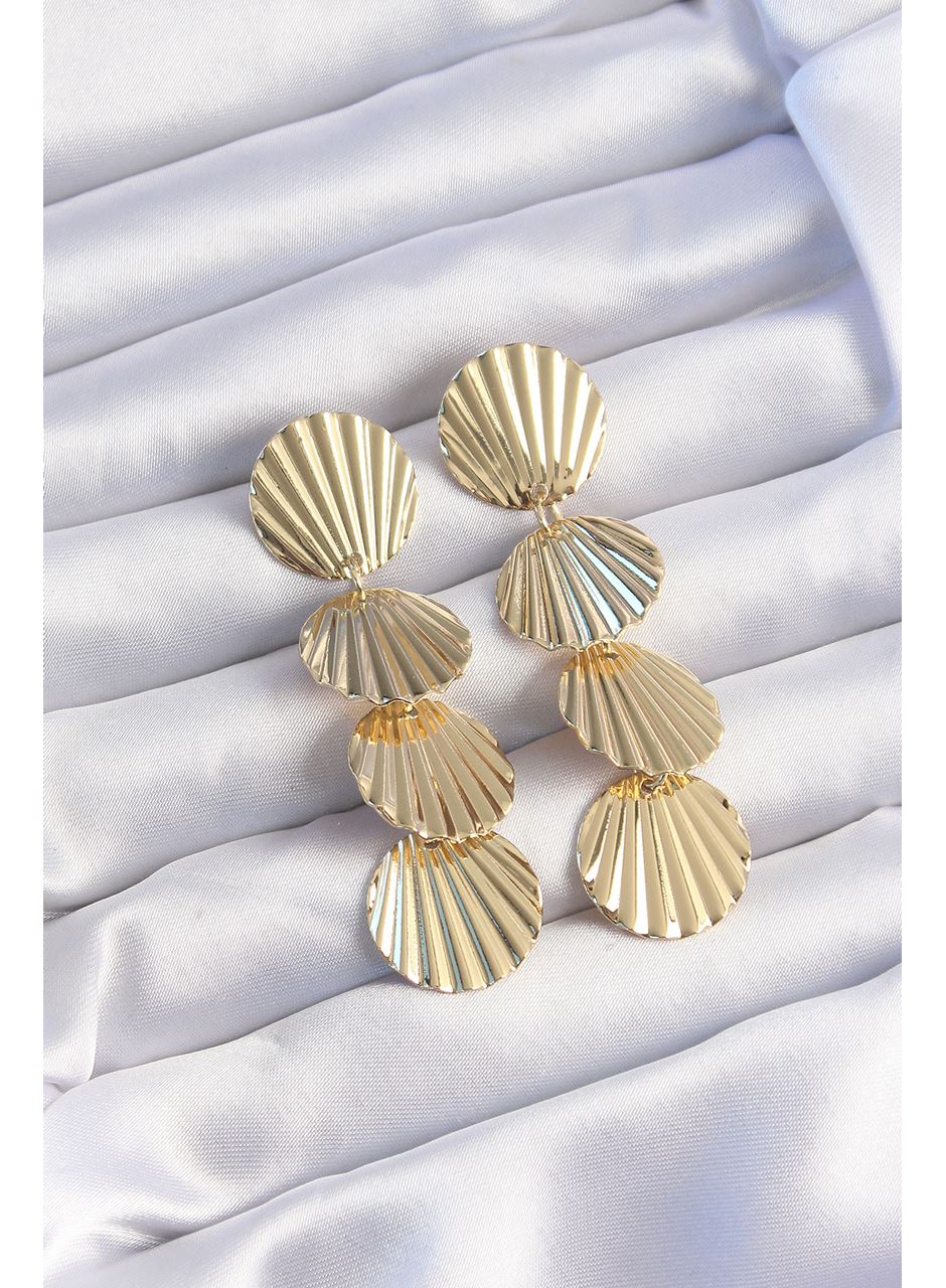 Pirinç Gold Renk Deniz Kabuğu Model Sallantılı Küpe