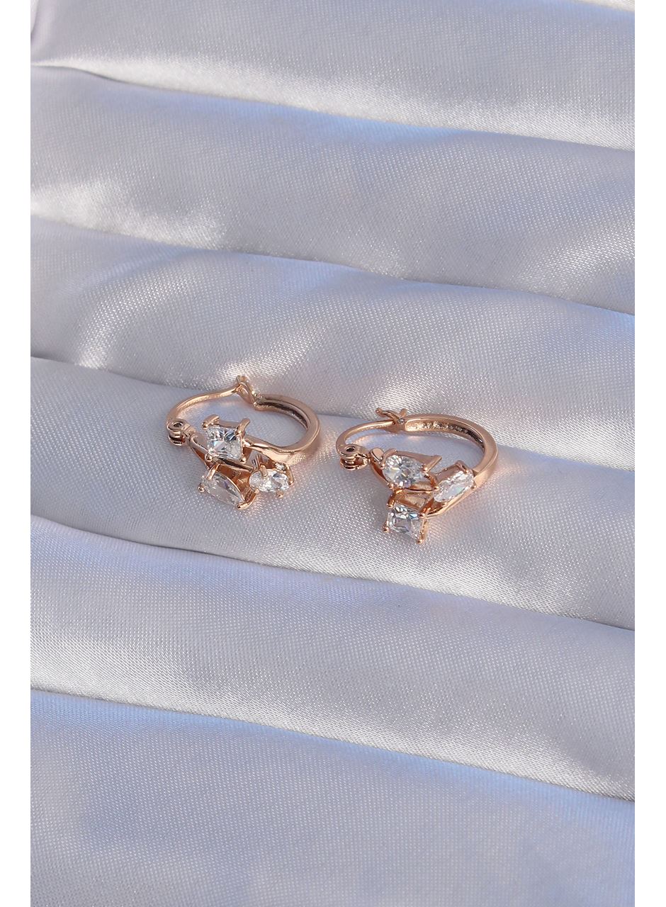 XUPİNG Rose Renk Zirkon Taşlı Halka Küpe