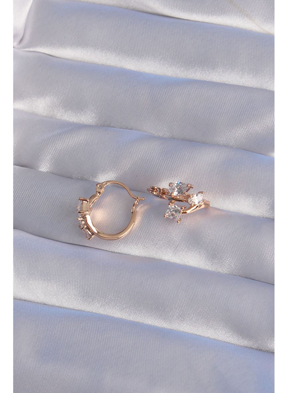 XUPİNG Rose Renk Zirkon Taşlı Halka Küpe