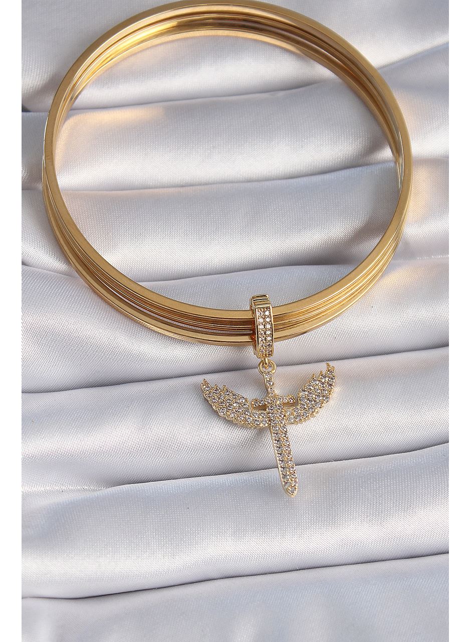 Pirinç Gold Renk Zirkon Taşlı Mikail Model Ajda Charm