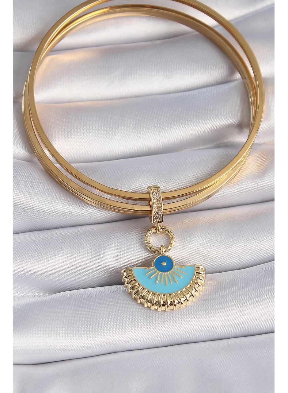 Pirinç Gold Renk Nazar Boncuklu Ajda Charm