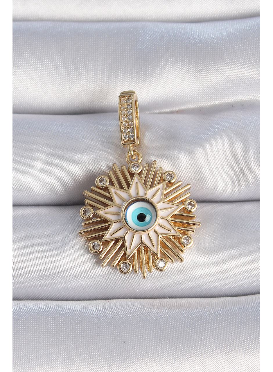Pirinç Gold Renk Nazar Boncuklu Saçaklı Yıldız Figür Ajda Charm