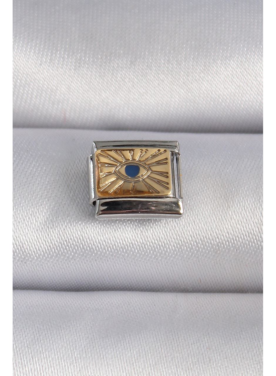 316L Çelik Gümüş Renk Altın Göz İşlemeli Nomination Charm