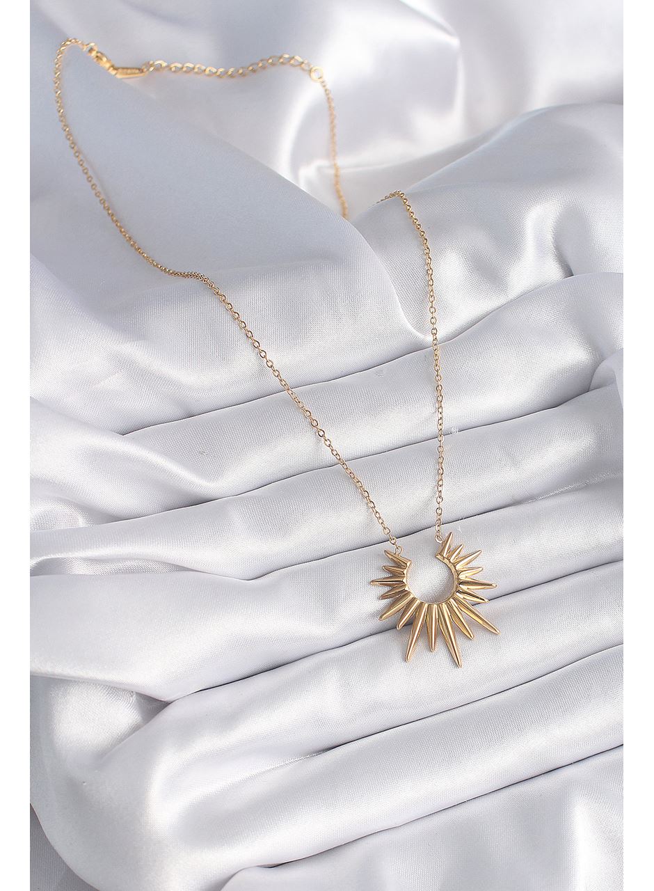 316L Çelik Gold Renk Güneş Model Vintage Kadın Kolye