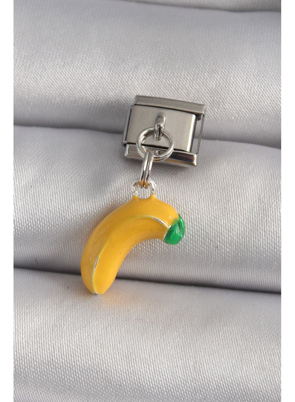 316L Çelik Gümüş Renk Sallantı Muz Model Nomination Charm