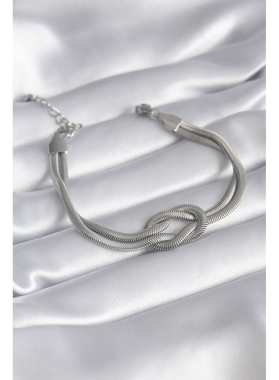 316L Çelik Çelik Gold Renk İtalyan Zincir Düğüm Model Kadın Bileklik