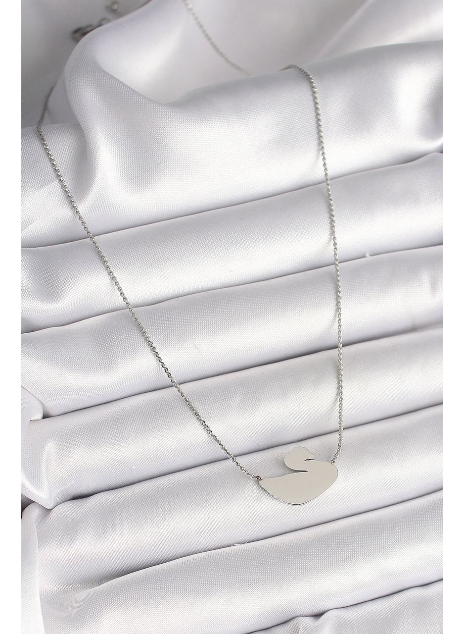 316L Çelik Gümüş Renk Zincir Kuğu Model Kadın Kolye