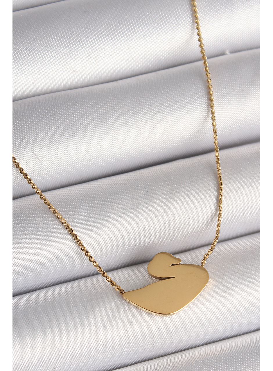 316L Çelik Gold Renk Zincir Kuğu Model Kadın Kolye