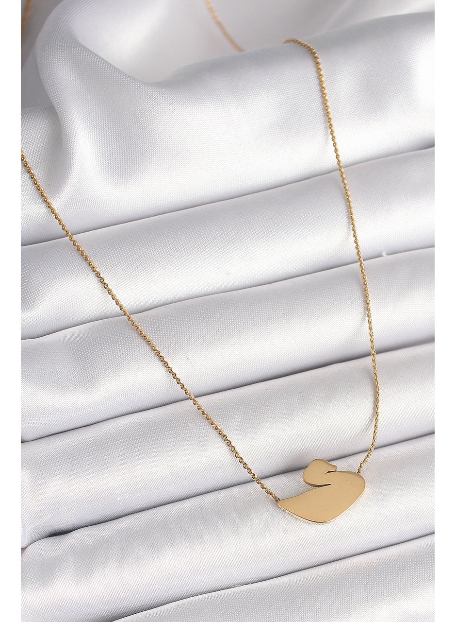 316L Çelik Gold Renk Zincir Kuğu Model Kadın Kolye