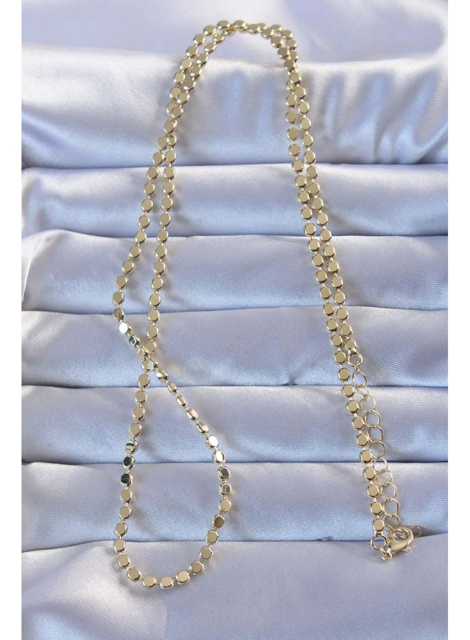 Pirinç Gold Renk Parçalı Ezme Kolye