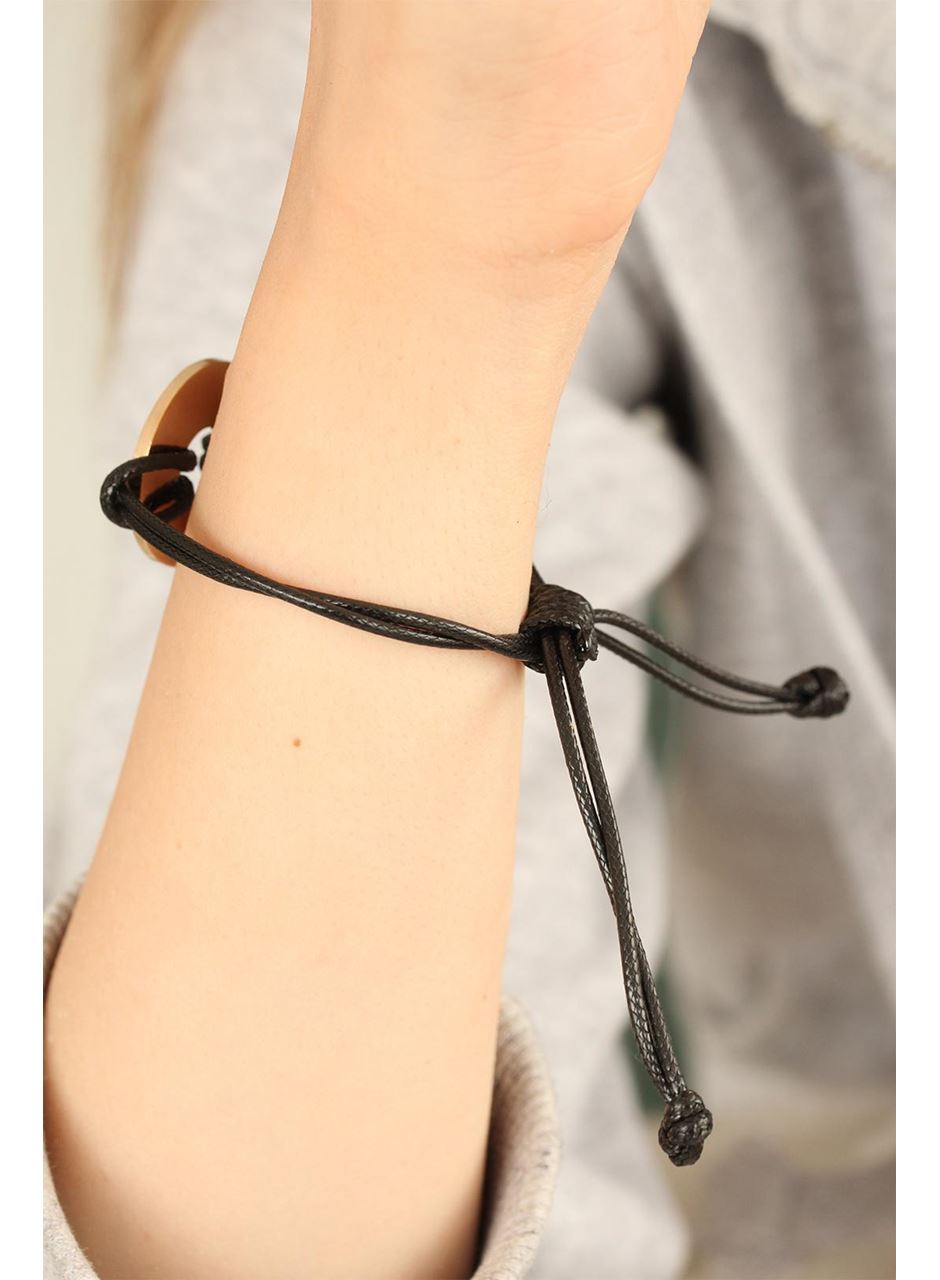 HOPE (Umutlu) Siyah Deri İpli Unisex Mood Bileklik