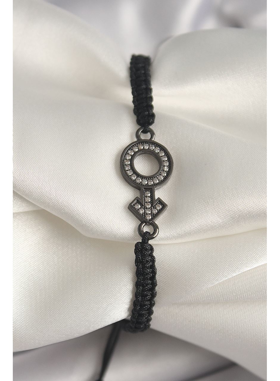 Pirinç Füme Renk Zirkon Taşlı Venüs Mars Asansörlü Makrome Model Kadın Bileklik