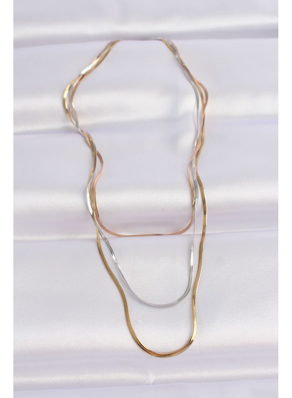 316L Çelik 3 Renkli İtalyan Zincir Çoklu Kolye