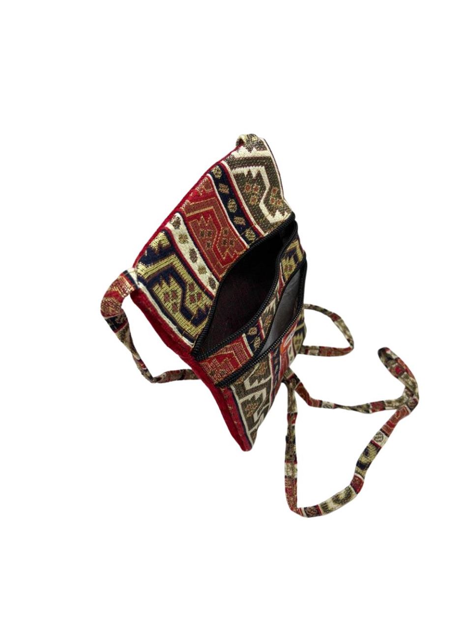 Otantik Desenli Fermuarlı Askılı Çanta Özel Dikim - GS301
