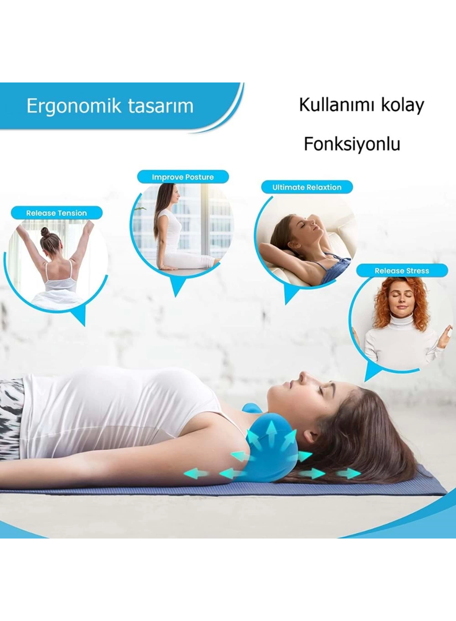 Kayropraktik Boyun Yastığı U Şekilli Masaj Destekli Ağrı Kesici Bellek Köpük Yastık (