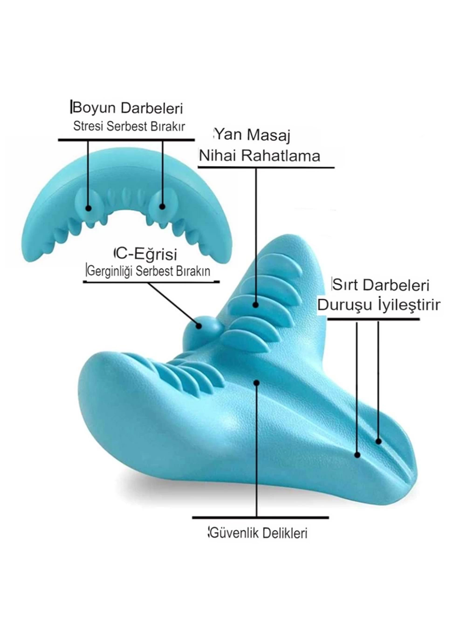 Kayropraktik Boyun Yastığı U Şekilli Masaj Destekli Ağrı Kesici Bellek Köpük Yastık (
