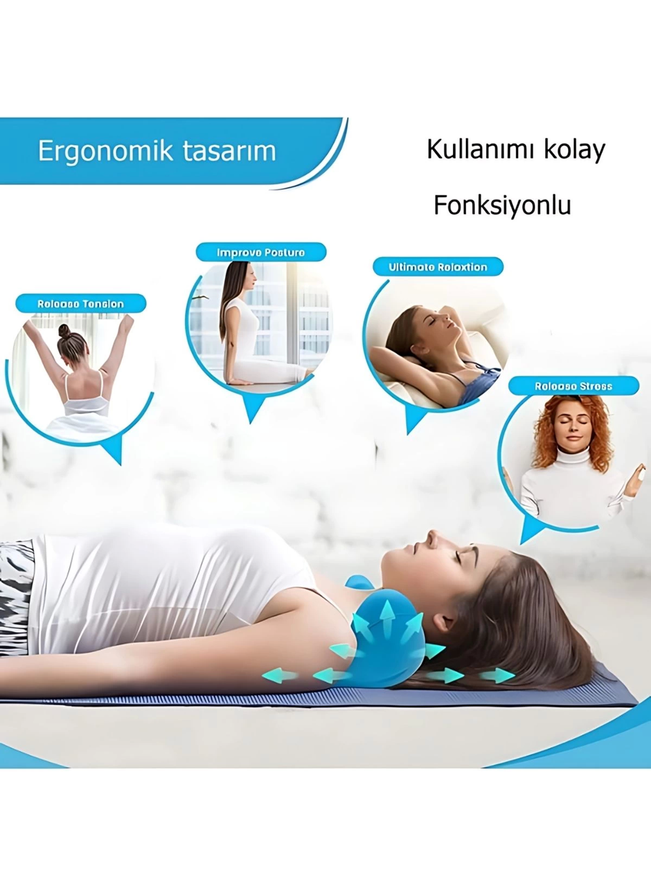 Kayropraktik Boyun Yastığı U Şekilli Masaj Destekli Ağrı Kesici Bellek Köpük Yastık (