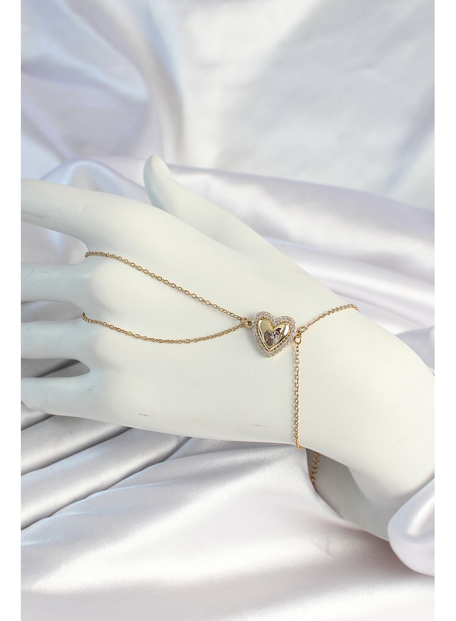 316L Çelik Zincirli Gold Renk Kalp Figürlü Şahmeran