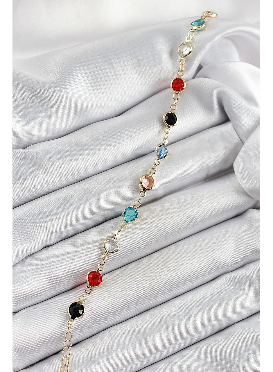 Pirinç Asorti Model Gold Renk Zirkon Taşlı Kadın Bileklik