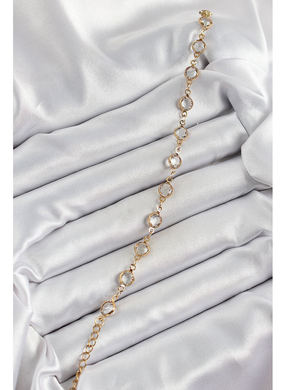 Pirinç Gold Renk Zirkon Taşlı Kadın Bileklik