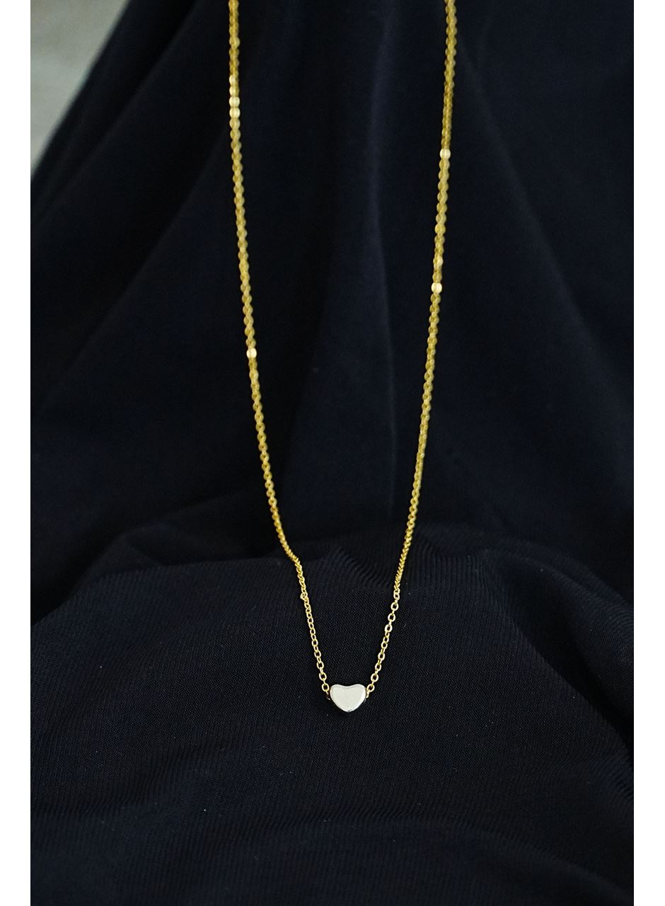 Taşsız Kalpli Kolye Gold Renk
