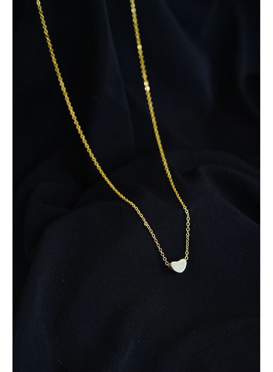 Taşsız Kalpli Kolye Gold Renk