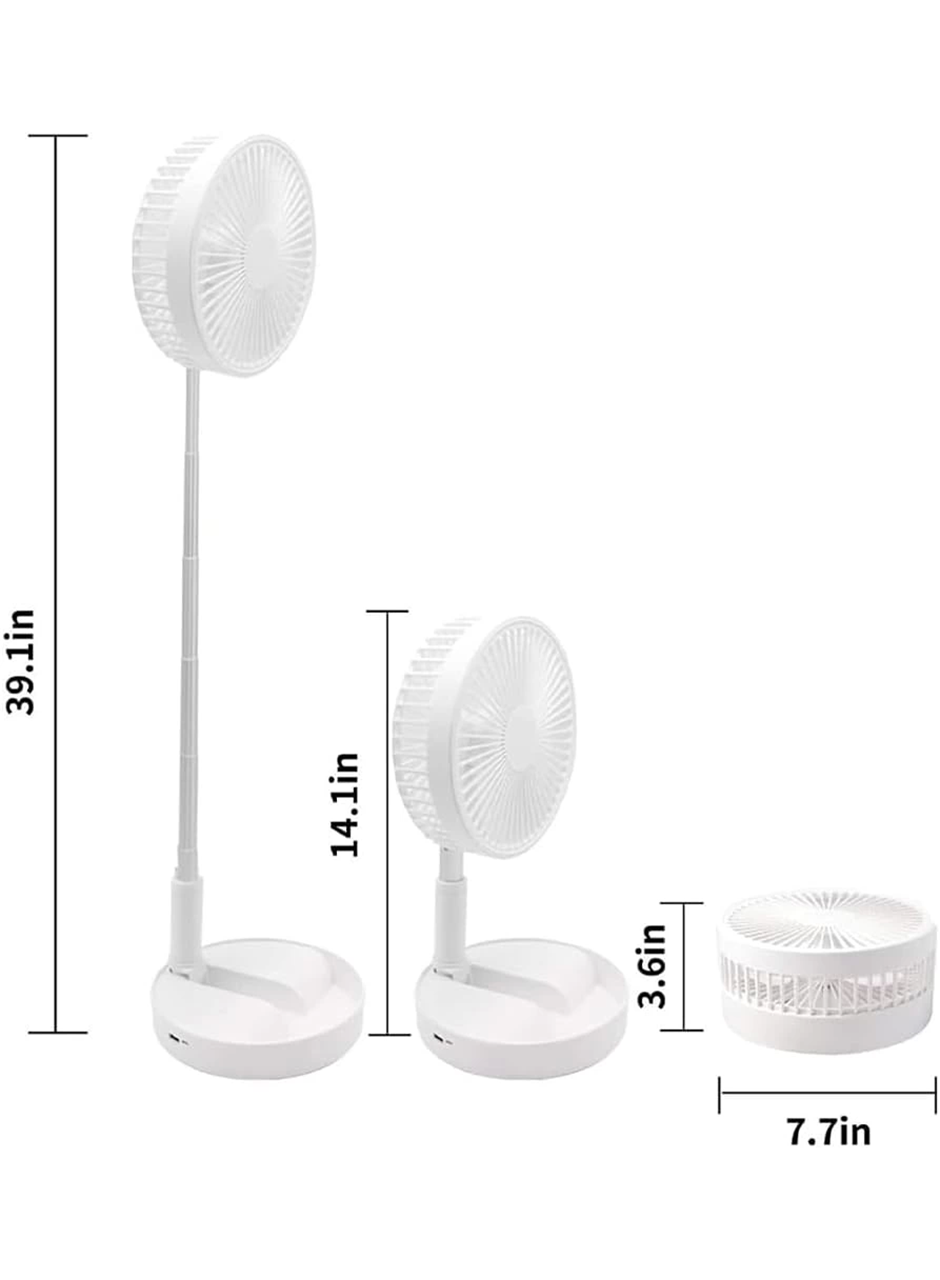 Teleskopik Fan Vantilatör 4 Modlu Şarjlı Katlanabilir Yükseltilebilir Taşınabilir Serinletici Portatif Masa Vantilatörü (