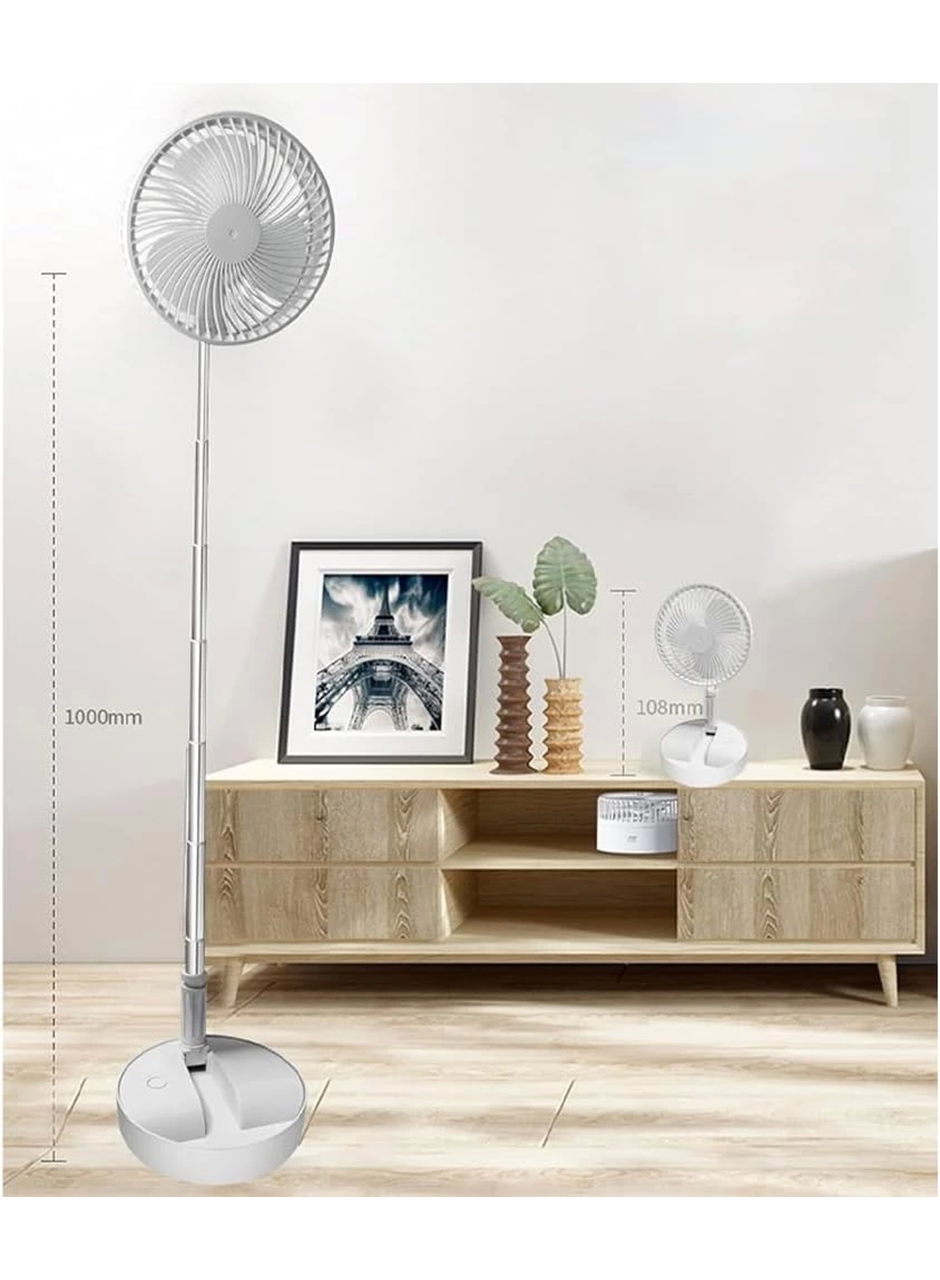 Teleskopik Fan Vantilatör 4 Modlu Şarjlı Katlanabilir Yükseltilebilir Taşınabilir Serinletici Portatif Masa Vantilatörü (