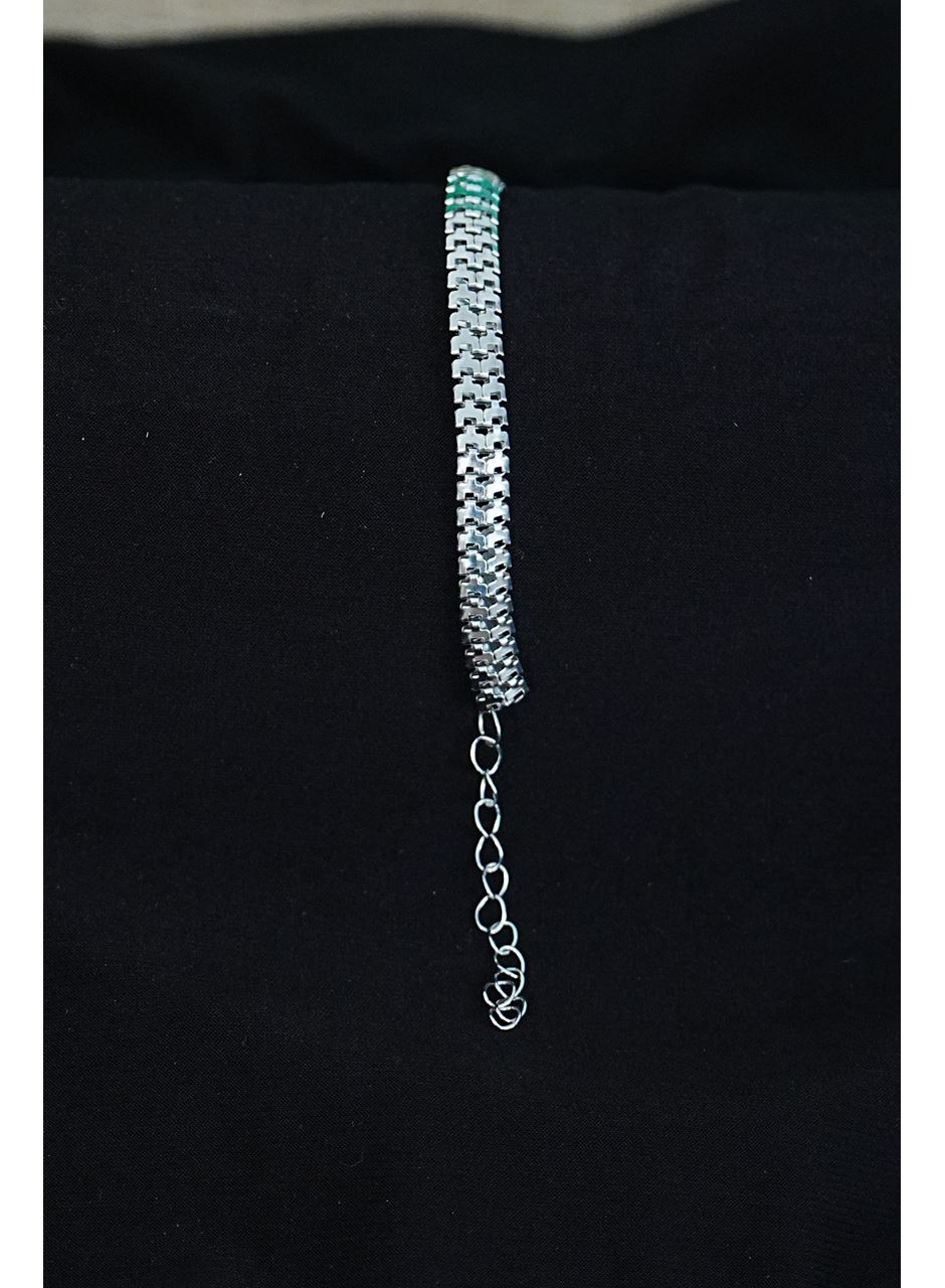 Unisex Tırtıl Model Gümüş Renk Künye Bileklik