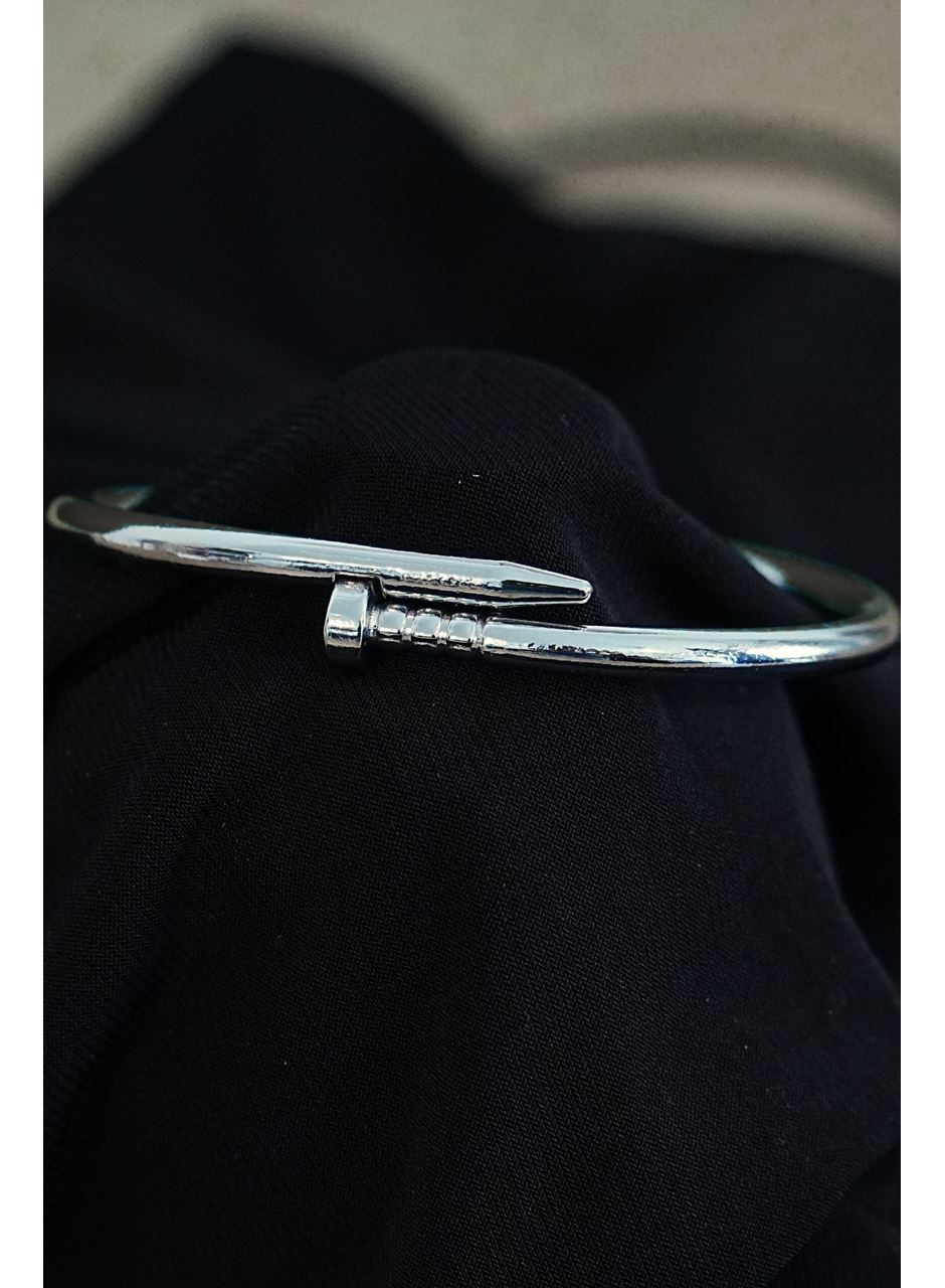 Gümüş Renk Çivi Kombin Bileklik Seti 2 Adet