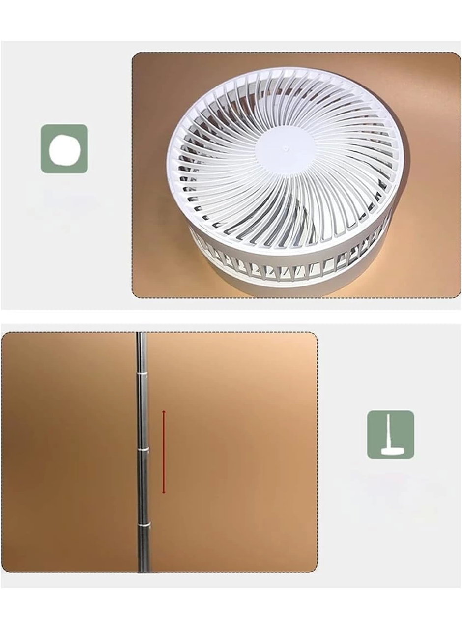 Teleskopik Fan Vantilatör 4 Modlu Şarjlı Katlanabilir Yükseltilebilir Taşınabilir Serinletici Portatif Masa Vantilatörü (