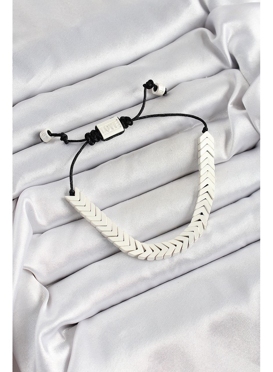 Pirinç Asansörlü Beyaz Juju Kadın Bileklik