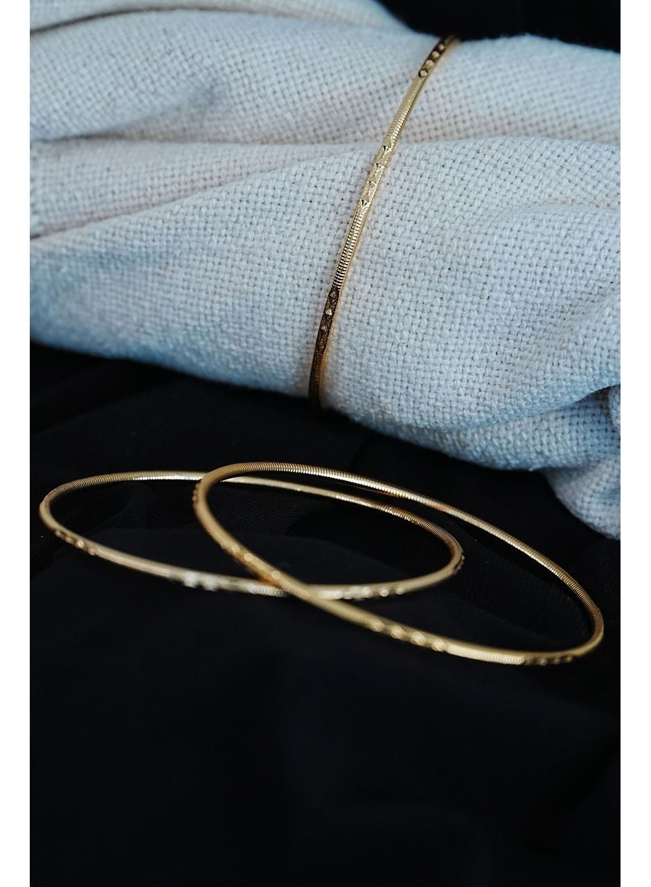 Ajda Bilezik Baklava Desenli 22 Ayar Kaplama 2 Adet