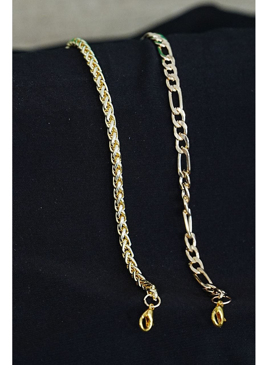 Kombin Bileklik Gold Renk Şavin ve Burgu Model