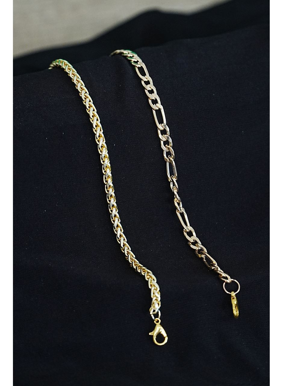 Kombin Bileklik Gold Renk Şavin ve Burgu Model