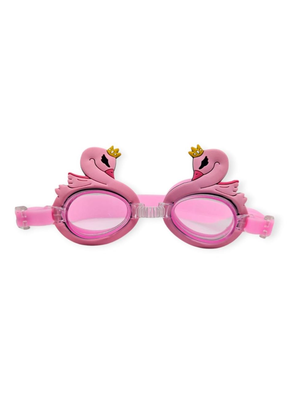 Çocuk Yüzücü Gözlüğü Silikon Taşıma Çantalı Pembe Kuğu - 9014
