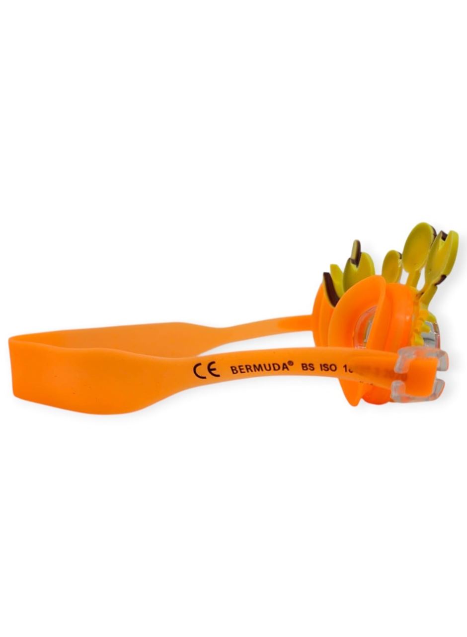 Çocuk Yüzücü Gözlüğü Silikon Taşıma Çantalı Turuncu Yengeç - 9014