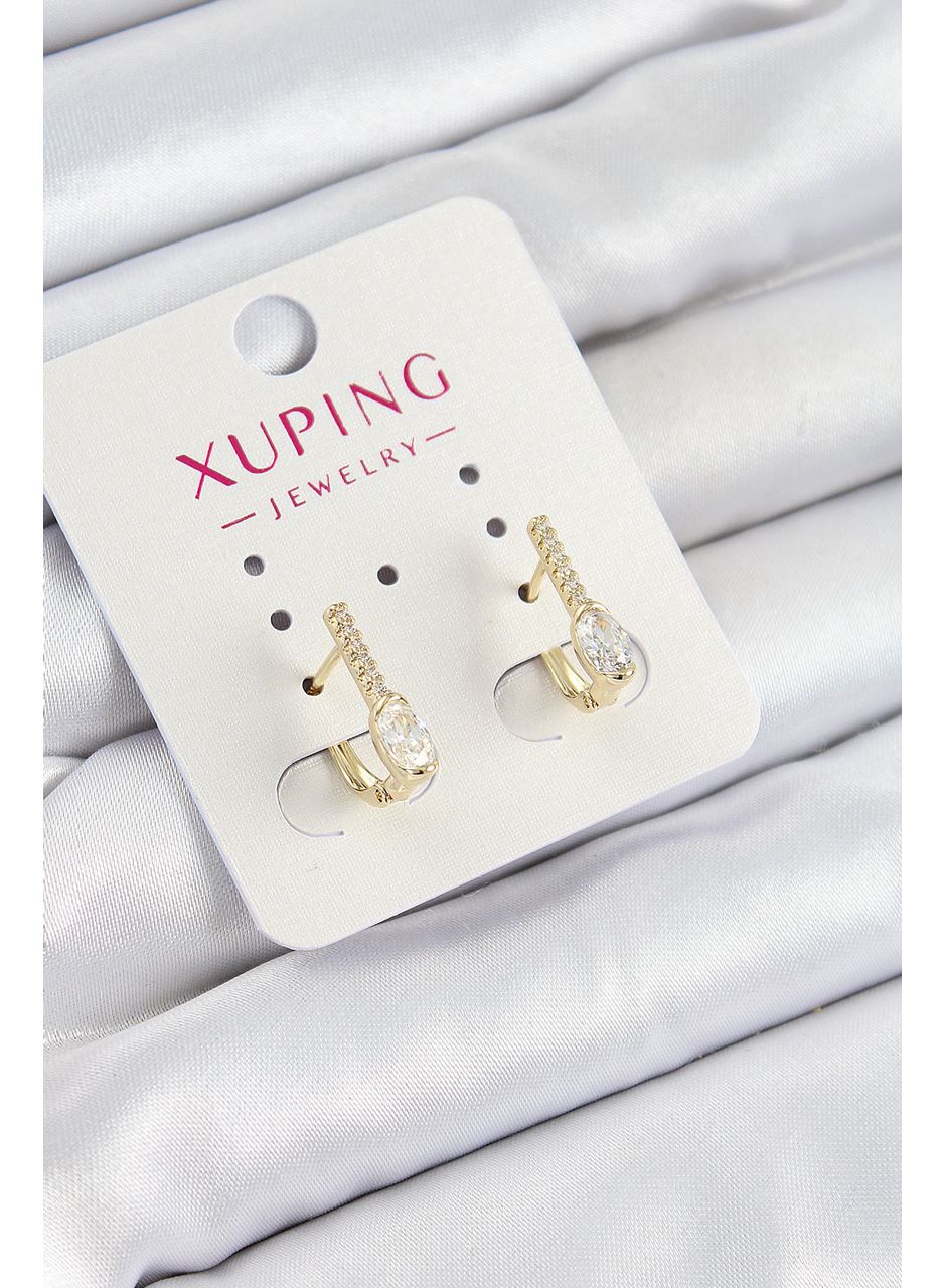 Xuping Zirkon Taşlı I Model Gold Renk Kadın Küpe