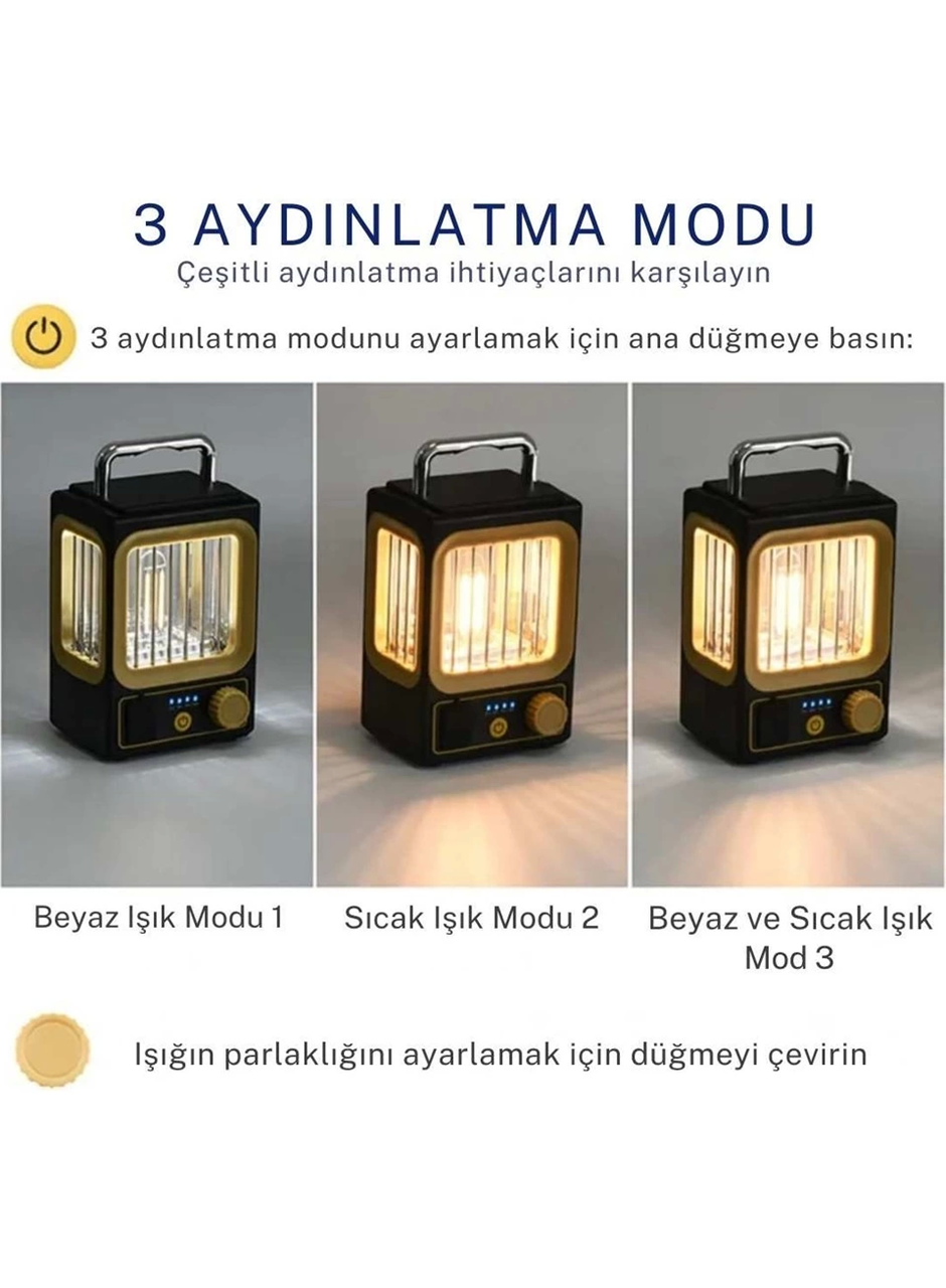 Ampul Solar Şarj Edilebilir 12 Led 1 Rustikli Led Kamp Lambası (