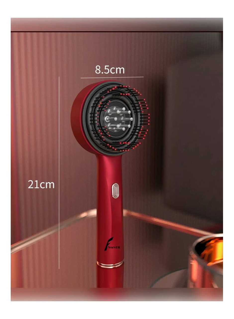 Şarjlı Ve Titreşimli Saç Masaj Tarağı Bakım Yağı Hazneli Fırça (