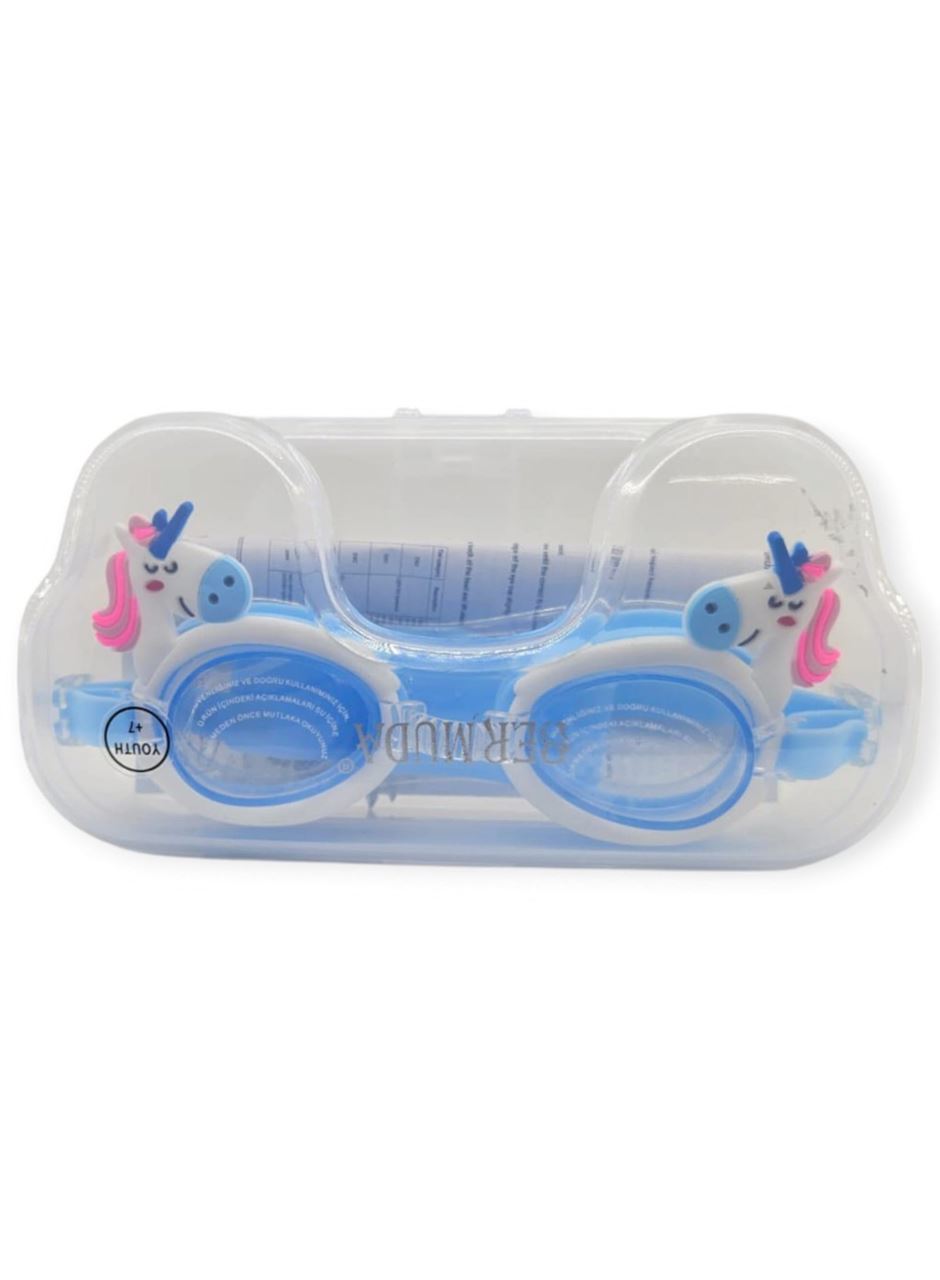 Çocuk Yüzücü Gözlüğü Silikon Taşıma Çantalı Köpek Balığı - 9014