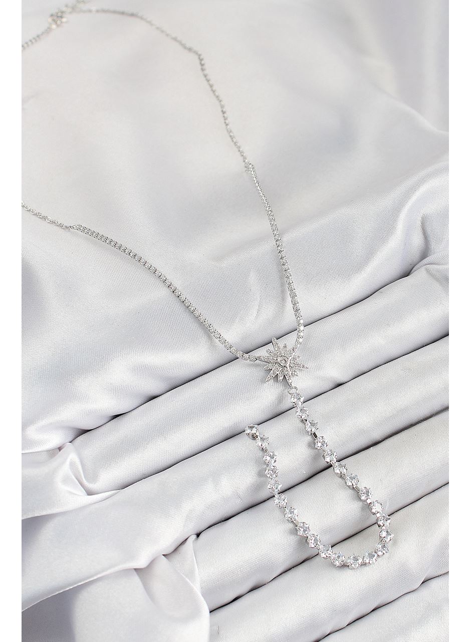 Pirinç Zirkon Taşlı Kutup Yıldızı Model Gold Renk Y Kolye