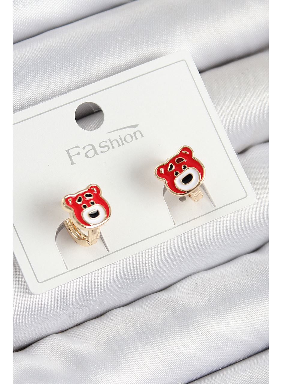 Pirinç Ayıcık Model Gold Renk Çocuk Küpe