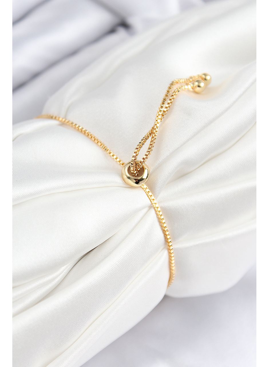 Pirinç Zirkon Taşlı Sonsuzluk Model Gold Renk Asansörlü Kadın Bileklik