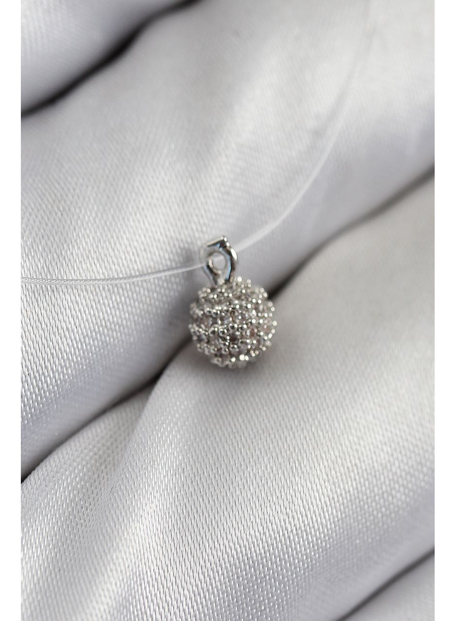 Misineli Topcuk Model Gümüş Renk Hayalet Kolye