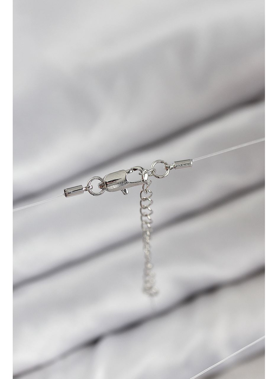 Misineli Kalp Model Gümüş Renk Hayalet Kolye